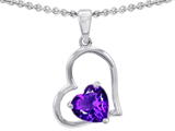 Original Star K™ 7mm Heart Shape Genuine Amethyst Pendant
