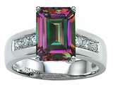 Original Star K™ Classic Octagon Emerald Cut 9x7 Engagement Ring With Rainbow Mystic Topaz