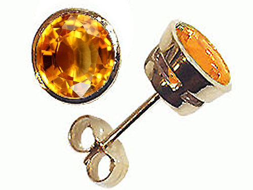 Tommaso Design™ Round Genuine Citrine Earrings