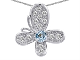 Original Star K™ Butterfly With Simulated Aquamarine Pendant