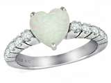 Original Star K™ 8mm Heart Shape Created Opal Engagement Ring