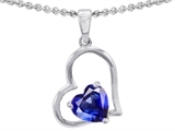 Original Star K™ 7mm Heart Shape Created Blue Sapphire Pendant