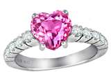 Original Star K™ 8mm Heart Shape Created Pink Sapphire Engagement Ring