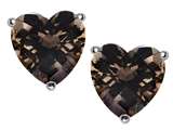 Original Star K™ 7mm Heart Shape Genuine Smoky Quartz Earring Studs