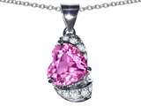 Original Star K™ Heart Shape 8mm Created Pink Sapphire Pendant