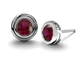 Original Star K™ Round Genuine Ruby Earring Studs