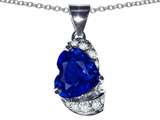 Original Star K™ Heart Shape 8mm Created Sapphire Pendant