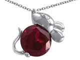 Original Star K™ Mouse Pendant With Round Created Ruby