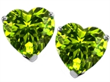 Original Star K™ Heart Shape Genuine Peridot Earring Studs