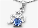 Celtic Love by Kelly Round Simulated Aquamarine Lucky Clover Pendant