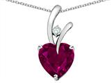 Original Star K™ Heart Shape 8mm Created Ruby Pendant