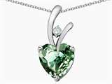 Original Star K™ Heart Shape 8mm Simulated Green Sapphire Pendant