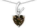 Original Star K™ 8mm Heart Shape Genuine Smoky Quartz Pendant
