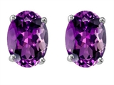 Original Star K™ Oval 8x6mm Simulated  Amethyst Earring Studs