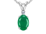 Tommaso Design™ Genuine Emerald and Diamond Pendant