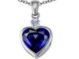 Original Star K™ 10mm Heart Shape Created Sapphire Heart Pendant