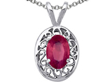 Tommaso Design™ Oval Genuine Ruby Pendant