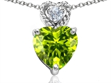 Original Star K™ 8mm Heart Shape Genuine Peridot Pendant