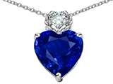 Original Star K™ 8mm Heart Shape Created Blue Sapphire Pendant