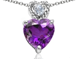 Original Star K™ 8mm Heart Shape Genuine Amethyst Pendant