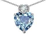 Original Star K™ 8mm Heart Shape Simulated Aquamarine Pendant