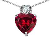 Original Star K™ 8mm Heart Shape Created Ruby Pendant