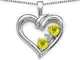 Original Star K™ Open Heart 3 Stone Pendant with Genuine Citrine