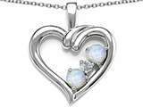 Original Star K™ Open Heart 3 Stone Pendant with Created Opal