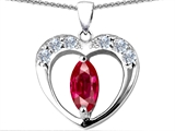 Original Star K™ Heart Pendant With Marquee Cut 8x4mm Created Ruby