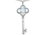 Original Star K™ Large Clover Shape Key To My Heart Pendant with Round 7mm Created Opal