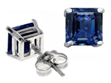 Original Star K™ Classic Square 7mm Created Sapphire Earring Studs