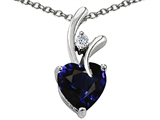 Original Star K™ Heart Shape 8mm Dark Blue Created Sapphire Pendant