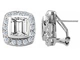 Original Star K™ Square Cut Simulated White Sapphire Earrings