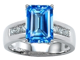 Original Star K™ Classic Octagon Emerald Cut 9x7 Engagement Ring With Genuine Blue Topaz