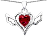Original Star K™ Wings Of Love Pendant with Created Heart Ruby