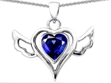 Original Star K™ Wings Of Love Pendant with Created Heart Sapphire