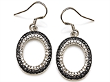 Original Star K™ Oval Shape Black Star Earring Studs