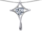 Original Star K™ Large Christian Cross Of Love Pendant With Heart 8mm White Topaz