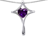 Original Star K™ Large Christian Cross Of Love Pendant With Heart 8mm Genuine Amethyst
