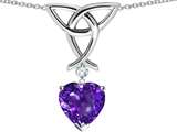 Celtic Love by Kelly Love Knot Pendant with 8mm Heart Shape Genuine Amethyst