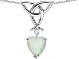Celtic Love by Kelly Love Knot Pendant with 8mm Heart Shape Created Opal