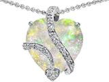 Original Star K™ Large 15mm Heart Shape Created Opal Love Pendant