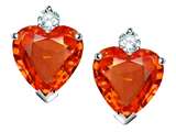 Original Star K™ Heart Shape Simulated Mexican Fire Opal Earrings