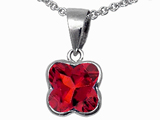 Tommaso Design™ Clover Cut Genuine Garnet Pendant