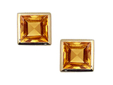 Tommaso Design™ Square Small Genuine Citrine Earrings
