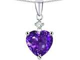 Original Star K™ Heart Shape 8mm Genuine Amethyst Pendant