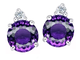 Original Star K™ Round 7mm Genuine Amethyst Earring Studs
