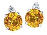 Original Star K™ Round 7mm Genuine Citrine Earring Studs