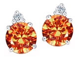 Original Star K™ Round 7mm Simulated Mexican Fire Opal Earring Studs