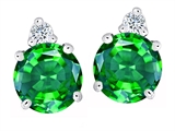 Original Star K™ Round 7mm Simulated Emerald Earring Studs